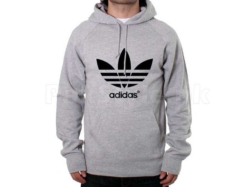 grey adidas hoodie black logo