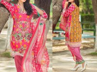 Satrangi Embroidered Cambric Cotton Dress 2-A Price in Pakistan