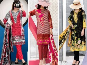 Pack of 3 VS Printed Lawn Suits Price in Pakistan