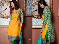 MTF Embroidered Lawn with Chiffon Dupatta 10-A Price in Pakistan