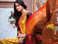 MTF Embroidered Lawn with Chiffon Dupatta 11-A Price in Pakistan