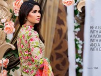 MTF Embroidered Lawn with Chiffon Dupatta 13-A Price in Pakistan
