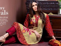 MTF Embroidered Lawn with Chiffon Dupatta 14-A Price in Pakistan