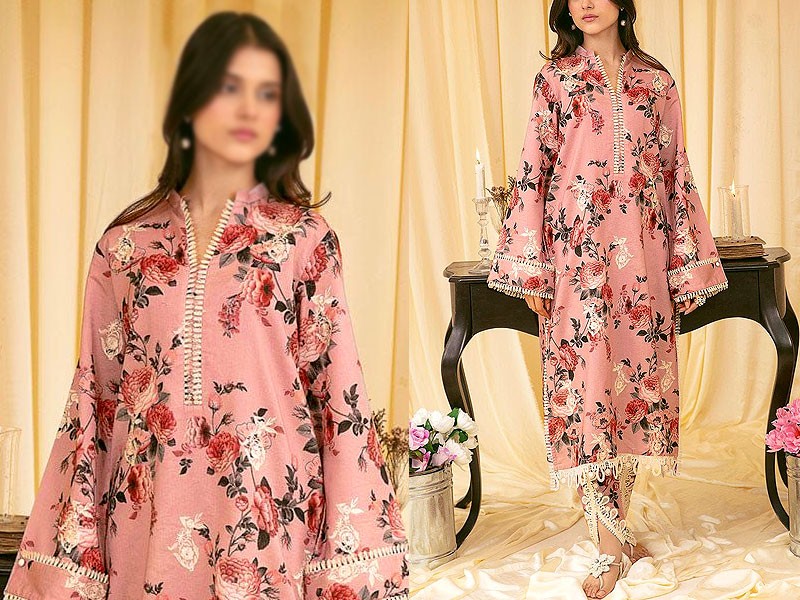 Digital All-Over Print Embroidered Lawn Dress 2024 with Silk Dupatta Price in Pakistan