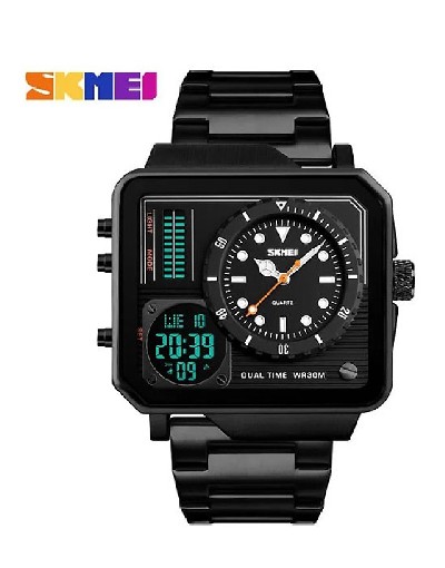 Original SKMEI Sports 1392 Dual Display Dial Stainless Steel Digital Watch WR30M Price in Pakistan